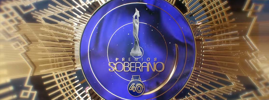 Visuales animados en pantalla de los Premios Soberano 2025 por Fuego Comunicación Visual